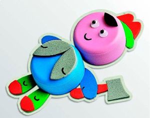 Поделки из крышек для детей, идеи.