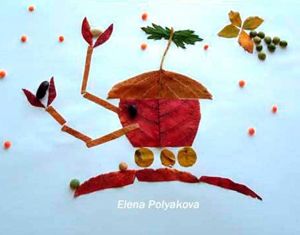Аппликации из листьев, идеи.