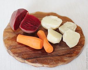 Винегрет с маринованными грибами