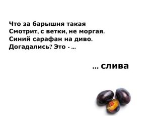 Загадки о фруктах, ягодах и овощах.
