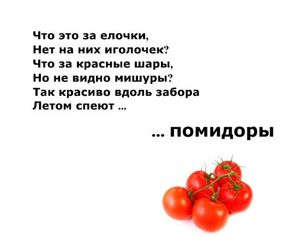 Загадки о фруктах, ягодах и овощах.