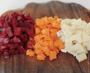 Винегрет с маринованными грибами