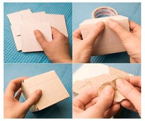 Из картона сделайте коробку чуть большего размера, чем горшок. Из картона сделайте коробку чуть большего размера, чем горшок.