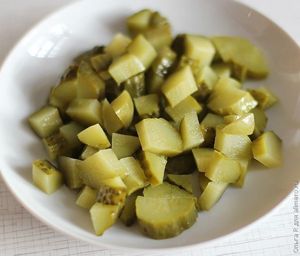 Винегрет с маринованными грибами