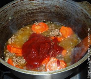 Тушёный картофель Каламбур с фаршем