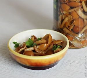 Винегрет с маринованными грибами