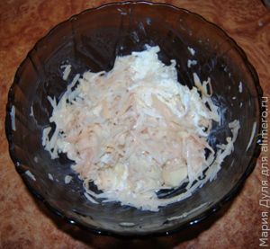 Стожки с куриным фаршем на скорую руку