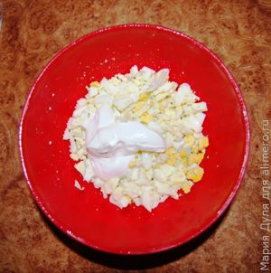 Стожки с куриным фаршем на скорую руку