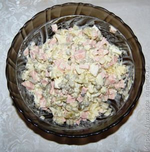 Классическое оливье с солёным огурчиком