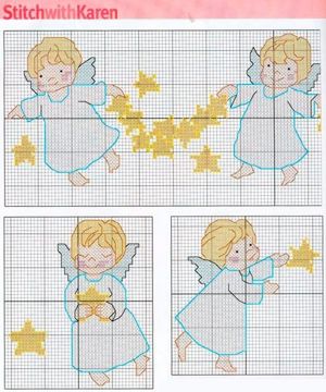 Схемы вышивки ангелочков