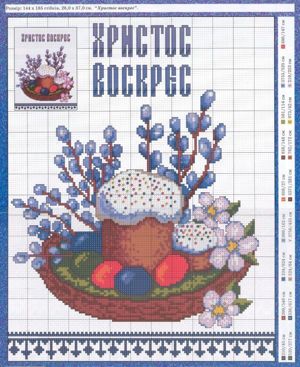 Схема вышивки. Пасха.