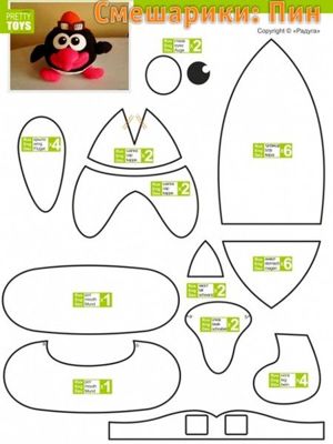 Игрушки герои мультфильмов, выкройки.