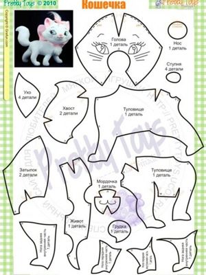 Игрушки герои мультфильмов, выкройки.