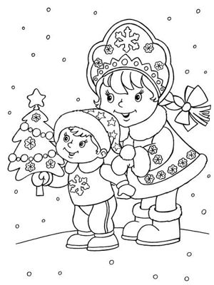 Новогодние раскраски для детей