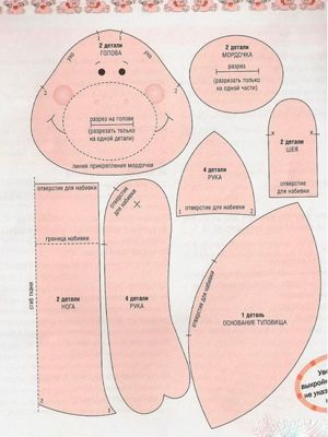 Игрушки свинки — выкройки
