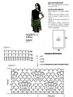 Вязанные крючком юбки — схемы