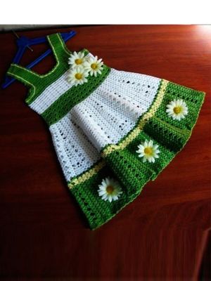 Вязаные детские платья — схемы