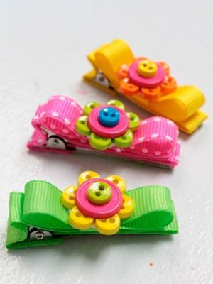 Заколки из лент, идеи