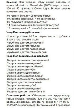 Юбки спицами, схемы.