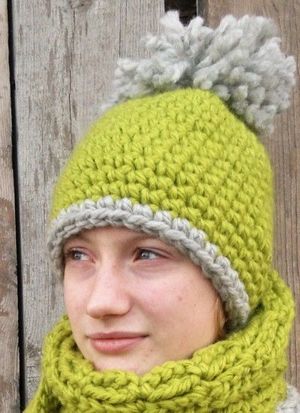 Женские шапки из толстой пряжи, идеи.