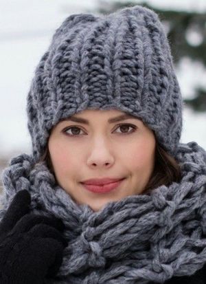 Женские <u>связать теплую шапку из толстой пряжи</u> шапки из толстой пряжи, идеи.