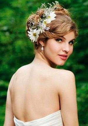 Свадебные прически в фольклорном стиле, идеи.