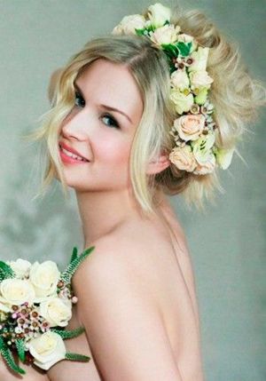 Свадебные прически в фольклорном стиле, идеи.