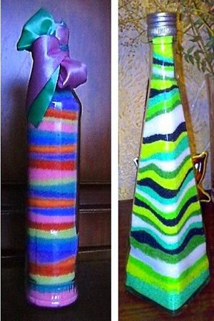 Стеклянные бутылки в интерьере