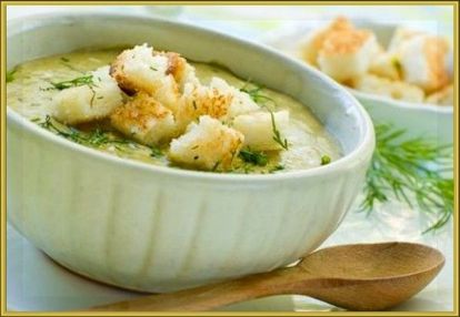 5. Молочный суп с курицей и вермишелью. Продукты: 100 г куриного филе, 1,5 стакана воды, 2 стол ложки вермишели, 0,5 стакана молока, 1 чайная ложка муки, 5 г сливочного масла. Приготовление: В кипящую воду положить филе и варить на среднем огне 10-15 минут. Готовое мясо достать из бульона, слегка охладить и измельчить в блендере. В кипящий бульон добавить вермишель и готовить 5-7 минут. Затем добавить измельченное куриное филе. Довести суп до кипения. В молоке растворить муку и влить в суп. Снова довести до кипения, подавать со сливочным маслом. 5. Молочный суп с курицей и вермишелью. Продукты: 100 г куриного филе, 1,5 стакана воды, 2 стол ложки вермишели, 0,5 стакана молока, 1 чайная ложка муки, 5 г сливочного масла. Приготовление: В кипящую воду положить филе и варить на среднем огне 10-15 минут. Готовое мясо достать из бульона, слегка охладить и измельчить в блендере. В кипящий бульон добавить вермишель и готовить 5-7 минут. Затем добавить измельченное куриное филе. Довести суп до кипения. В молоке растворить муку и влить в суп. Снова довести до кипения, подавать со сливочным маслом.