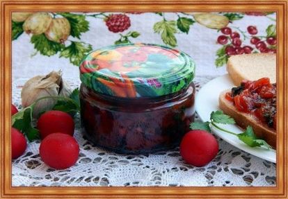 11. Приправа из алычи. 1 кг алычи, 100 г сладкого перца, 50 г чеснока, 50 г зелени кориандра, по 25 г зелени укропа, петрушки и сельдерея, соль и черный молотый перец по вкусу. Алычу разварить в небольшом количестве воды и протереть через сито. Перец очистить от семян, мелко нарезать или пропустить через мясорубку. Чеснок и зелень измельчить. Протертую алычу положить в варочную посуду, довести до кипения, добавить подготовленные овощи, соль, черный перец и варить 10 мин. Готовую приправу в горячем виде переложить в подготовленную посуду. Пастеризовать пол-литровые банки 15 мин при температуре 90 °С. 11. Приправа из алычи. 1 кг алычи, 100 г сладкого перца, 50 г чеснока, 50 г зелени кориандра, по 25 г зелени укропа, петрушки и сельдерея, соль и черный молотый перец по вкусу. Алычу разварить в небольшом количестве воды и протереть через сито. Перец очистить от семян, мелко нарезать или пропустить через мясорубку. Чеснок и зелень измельчить. Протертую алычу положить в варочную посуду, довести до кипения, добавить подготовленные овощи, соль, черный перец и варить 10 мин. Готовую приправу в горячем виде переложить в подготовленную посуду. Пастеризовать пол-литровые банки 15 мин при температуре 90 °С.
