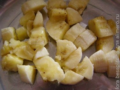 фруктовый десерт в лаваше, банан