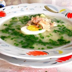 Куриный суп с зеленью