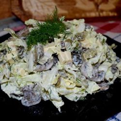 Салат с солеными грибами
