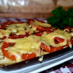 Баклажаны с помидорами в духовке, запеченные с сыром
