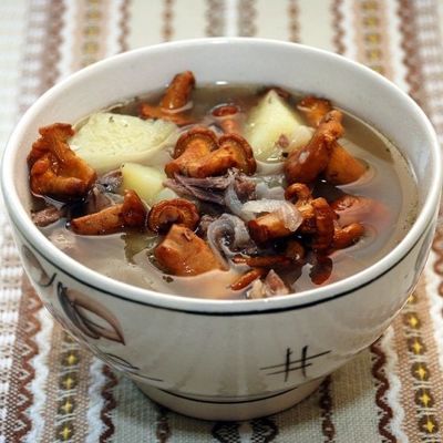 Суп из грибов лисичек
