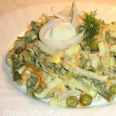 Вкусный салат с кальмарами