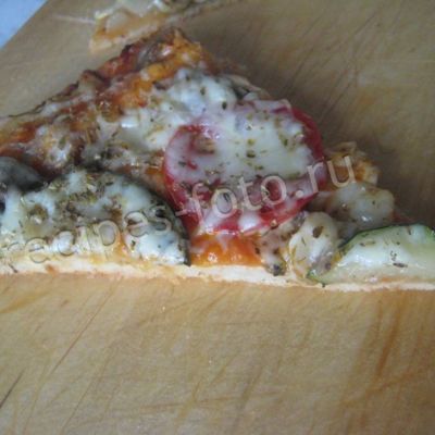 Пицца с кабачками и грибами на кефире