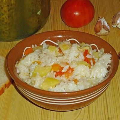 Рис с кабачками и капустой в мультиварке