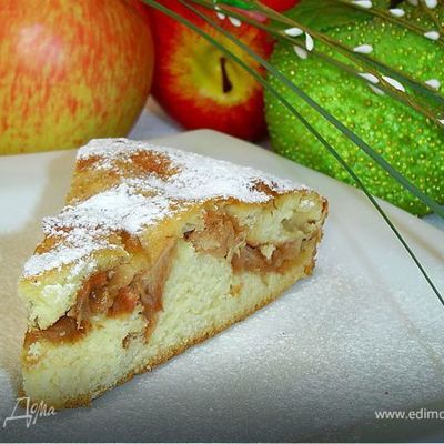 Быстрый пирог с яблоками на кефире