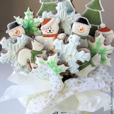 Детское печенье на палочке Снеговик