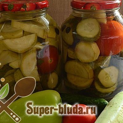 Маринованные овощи на зиму, помидоры и кабачки с огурцами маринованные, рецепты