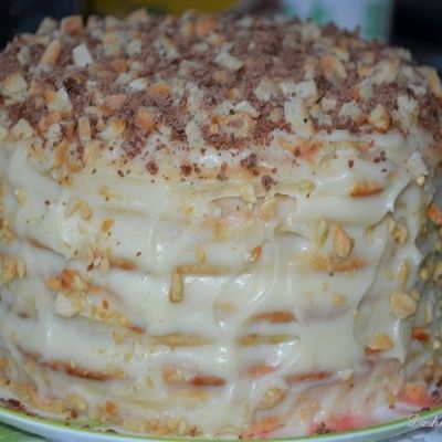 Творожный торт на сковороде