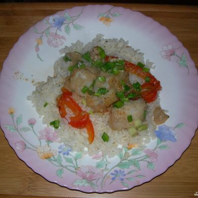 Тушеная рыба с рисом