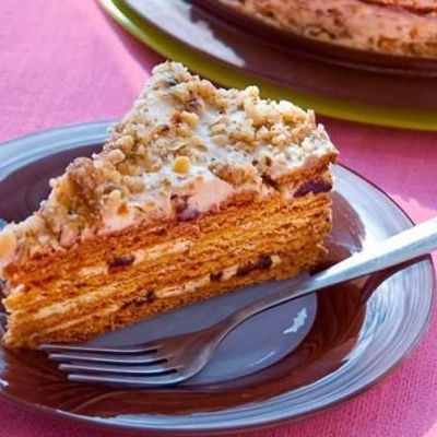 Торт Медовик печеный на сковороде