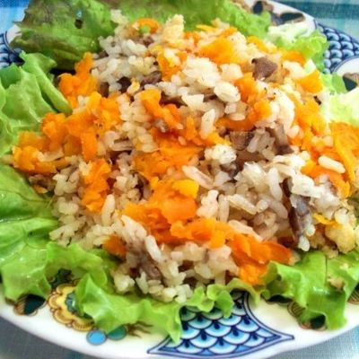 Рис, запечённый с морковью и грибами