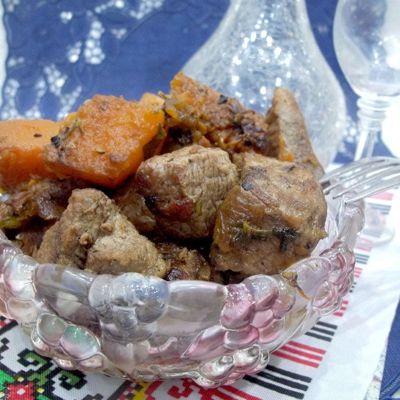 Мясо тушеное с тыквой вкусный рецепт с фото