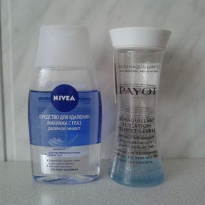 Двухфазные средства для снятия макияжа Nivea и Payot