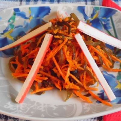 Корейский салат из моркови и морской капусты