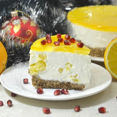 Восхитительный новогодний десерт без выпечки с апельсинами