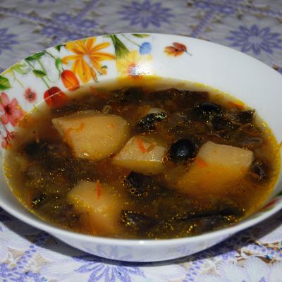 Грибной суп с маслинами